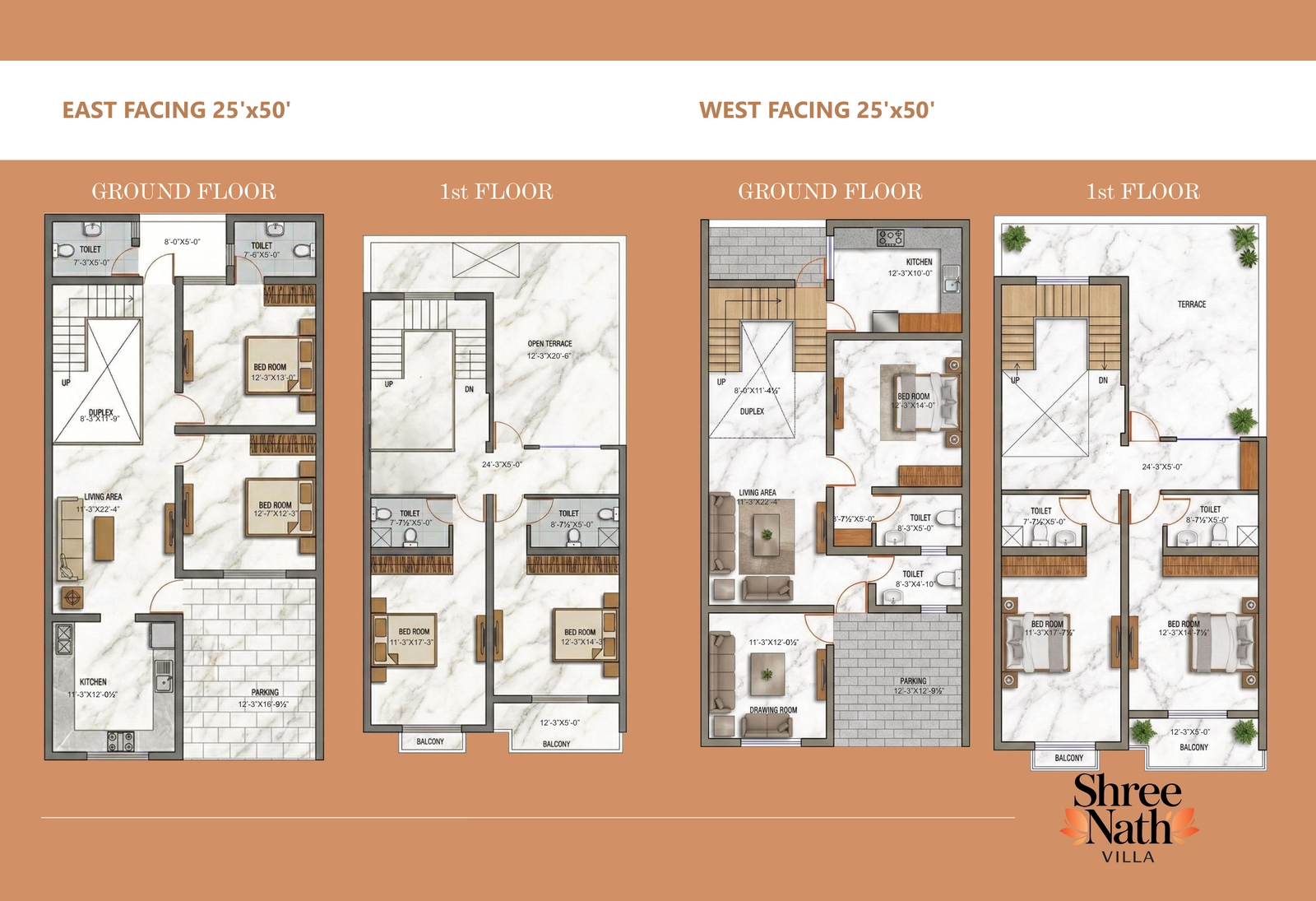 25 x 50 Floor Plan (East & West Facing)
