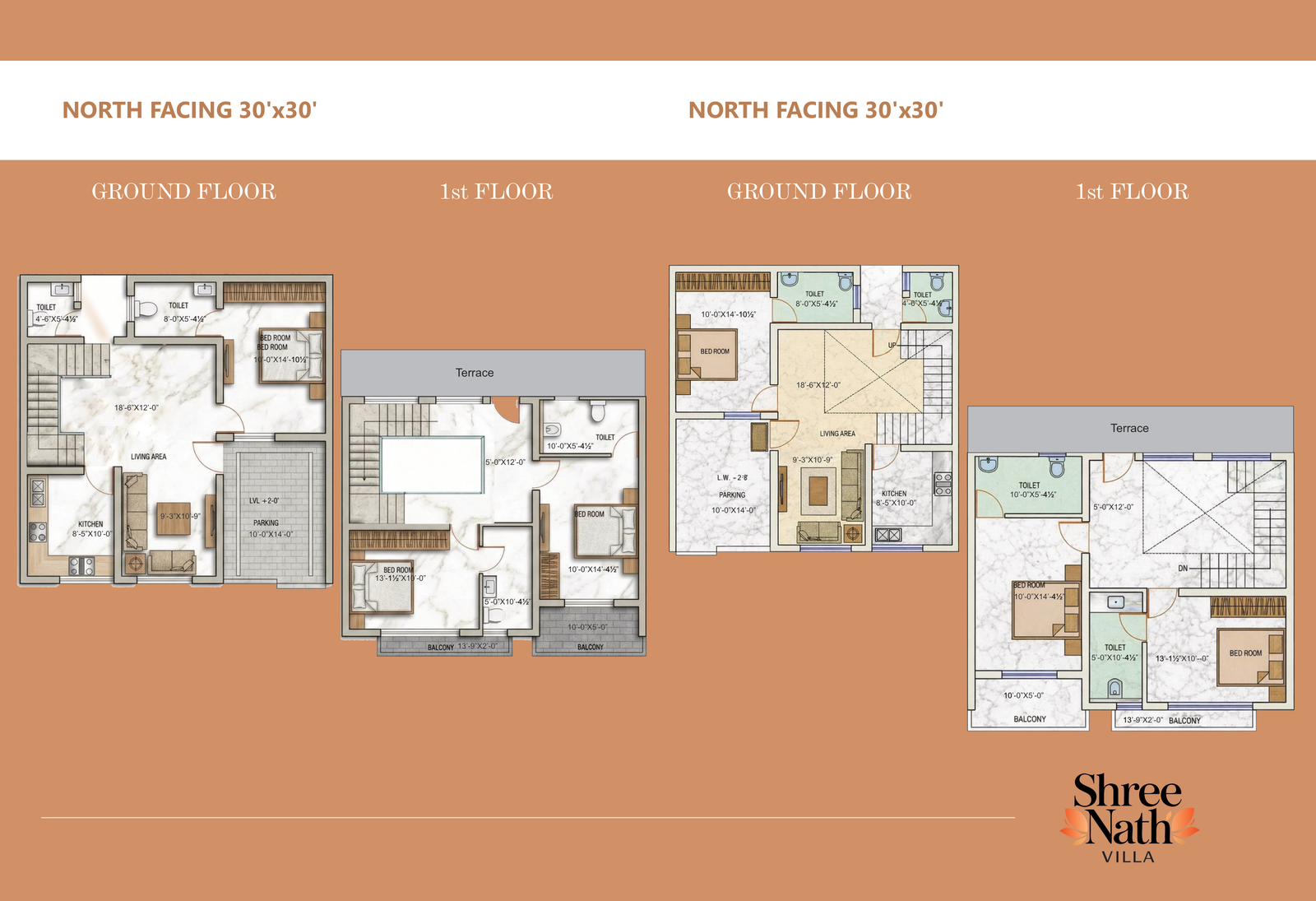 30 x 30 Floor Plan (North Facing)